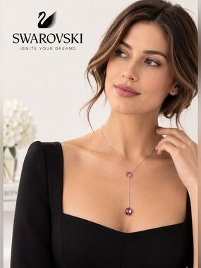 Authentic Swarovski Meteorite Dangle Drop Necklace.